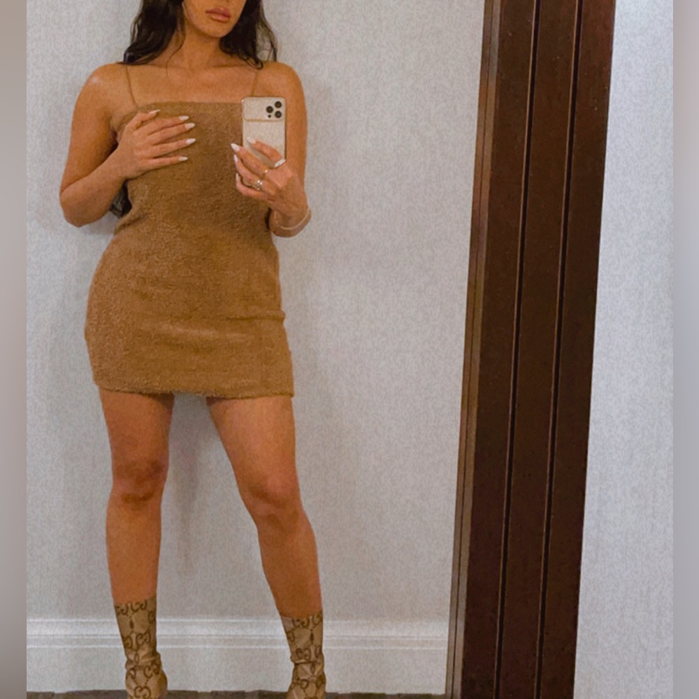 Tan terry cloth dress , terry cloth dress